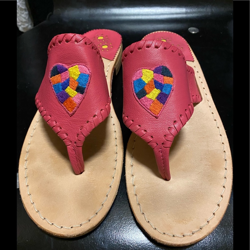 Jack Rogers Rainbow Heart Sandals! Great Condition!
